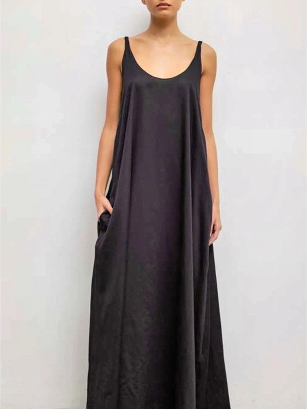 NWT LESET Yoko Maxi Tank Dress Black XS